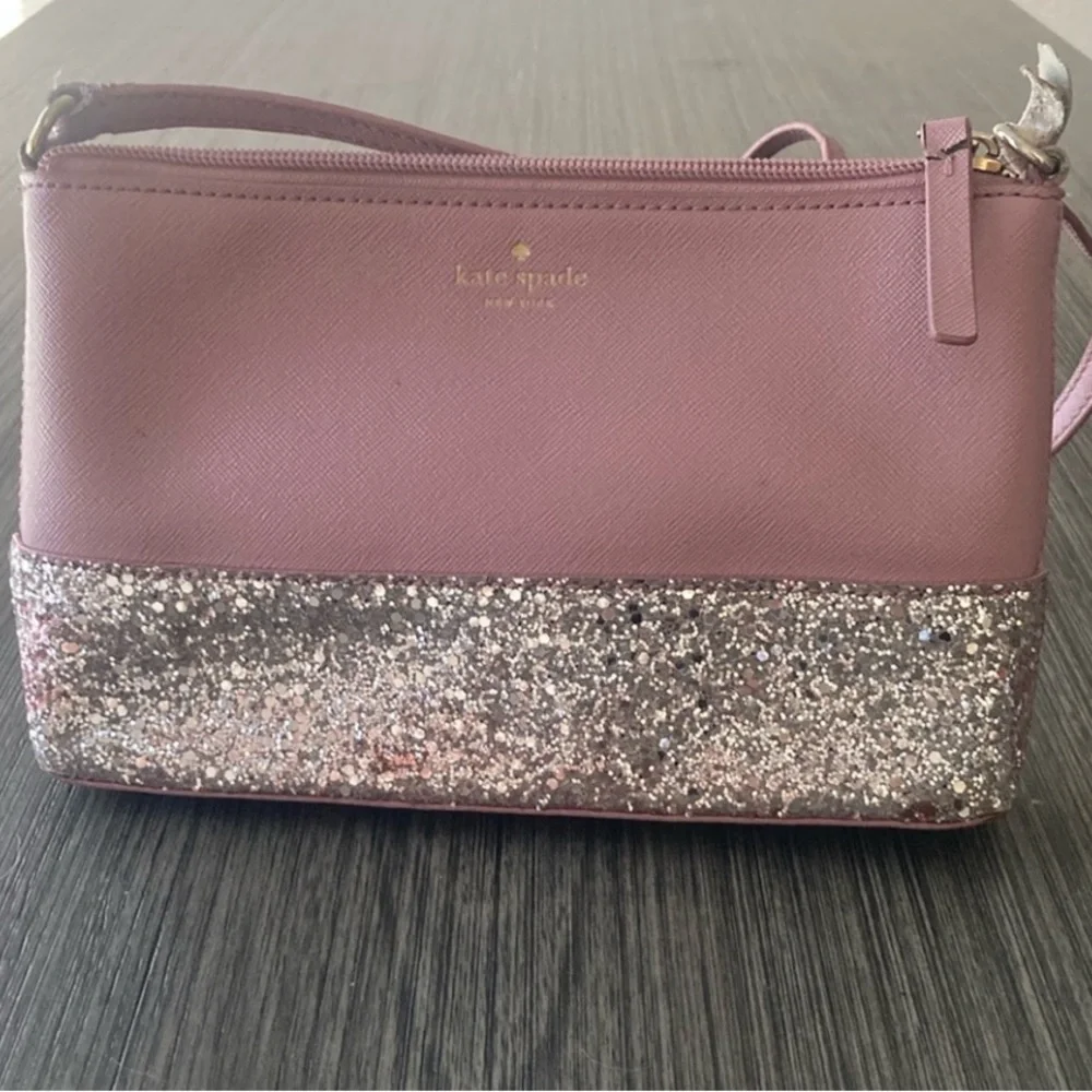 Kate Spade Pink Glitter Crossbody Bag Sequin Mini Purse – Spring Summer - Picture 9 of 11